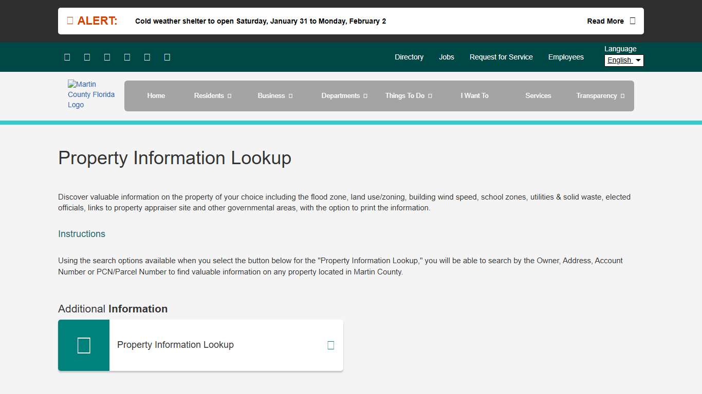 Property Information Lookup Martin County Florida