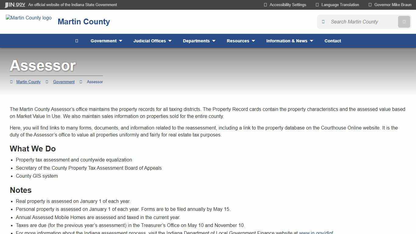 Martin County: Assessor